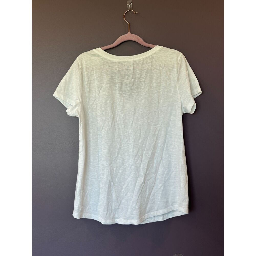 NWOT Sonoma The Everyday Tee Short Sleeve V-Neck T-Shirt White Size Medium - Picture 3 of 4